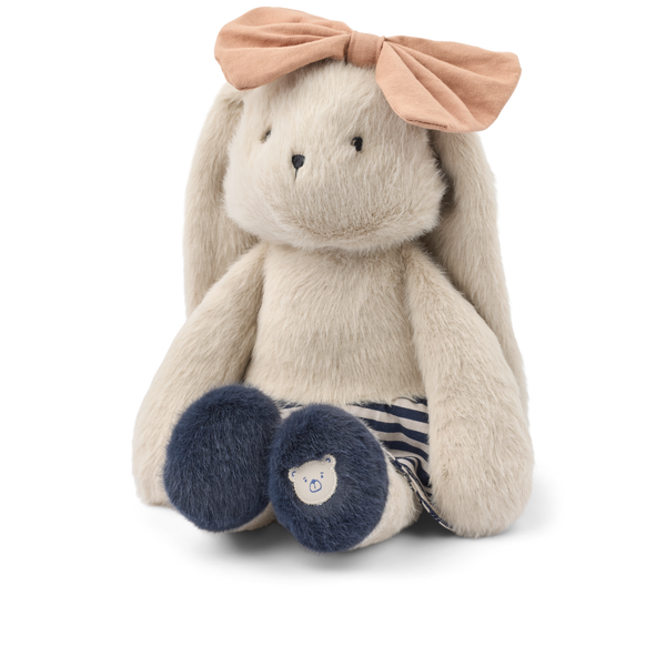 Babette Celebration Plush Rabbit Teddy (Mist/Navy Stripe Mix)