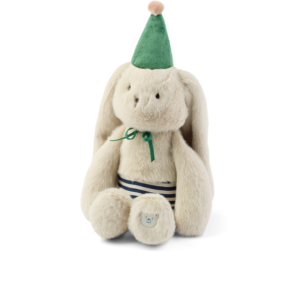 Bertrand Celebration Plush Rabbit Teddy (Mist/Blue Stripe Mix)