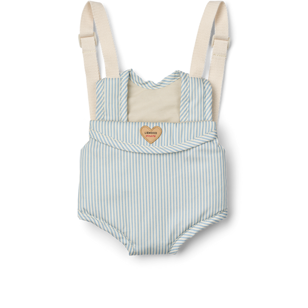 Eleanor Striped Quilted Dolls Sling Carrier  (Beach Blue/Creme de la Creme)