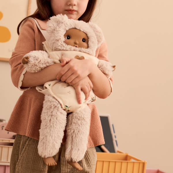 Eleanor Peach Print Quilted Dolls Sling Carrier (Seashell)