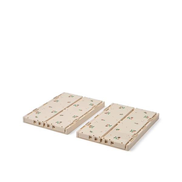 Weston Peach Print Medium Storage Boxes Set of 2 (Sea Shell)