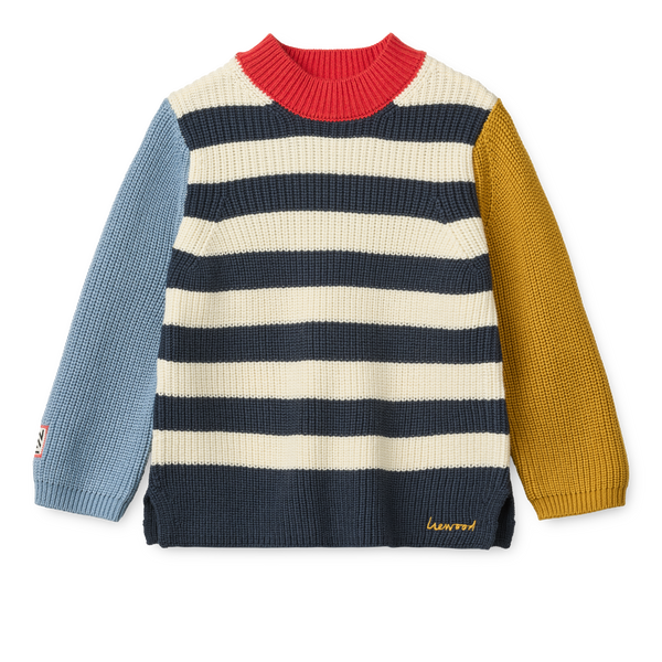Levi Striped Colour Block Cotton Knit Jumper (Yuzy Multi Mix)