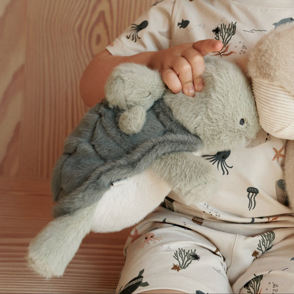 Berto & Baby Plush Turtle Teddy (Faune Green)