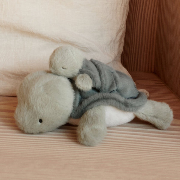 Berto & Baby Plush Turtle Teddy (Faune Green)