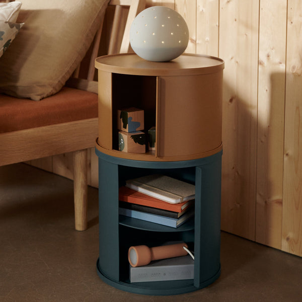 Damien Bedside Table with Shelves (Whale Blue)