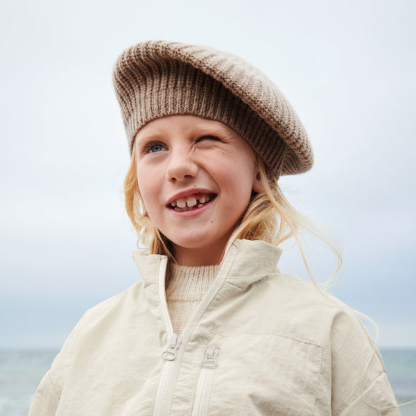 Borg Woollen Knitted Beret (Oat)
