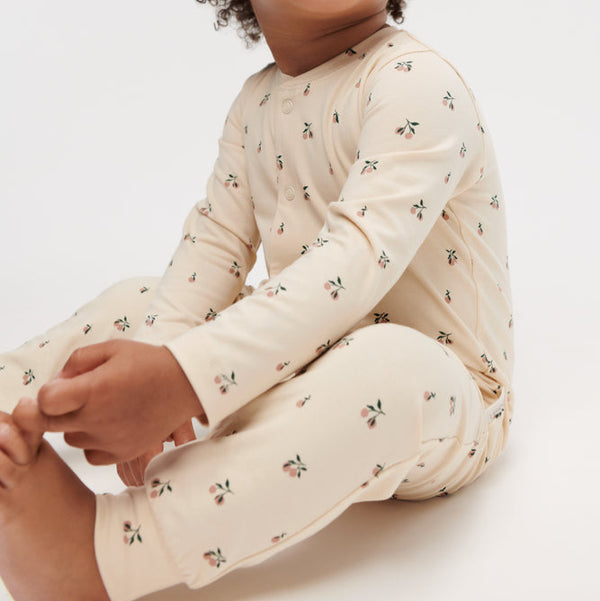 Birk Mini Peach Print Baby Jumpsuit Pyjamas (Sea Shell)