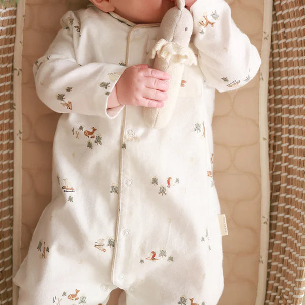 Baby Ski Scene Organic Cotton Flannel Sleepsuit