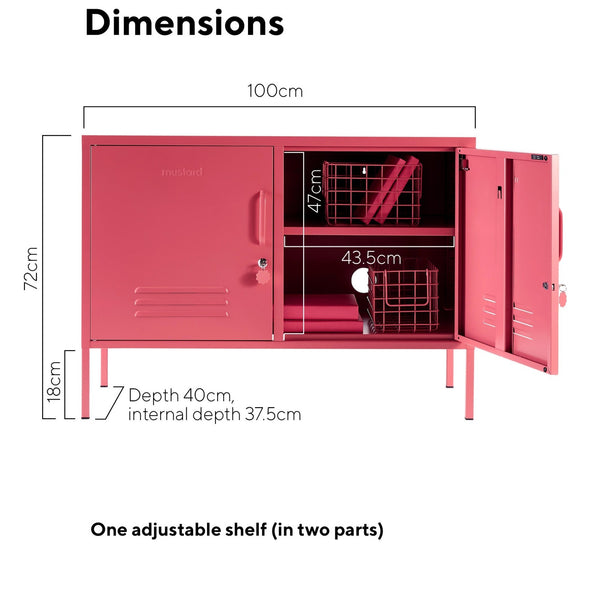 The Lowdown Double Door Locker Cabinet (Berry)