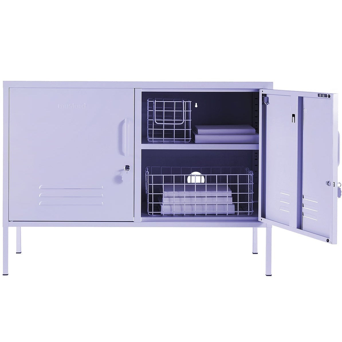 The Lowdown Double Door Locker Cabinet Lilac - Mustard Made