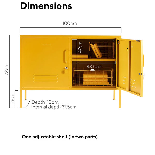 The Lowdown Double Door Locker Cabinet (Mustard)