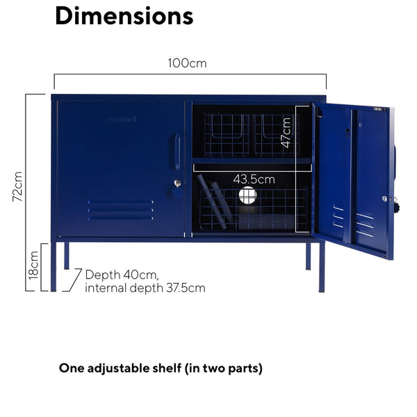 The Lowdown Double Door Locker Cabinet (Navy)