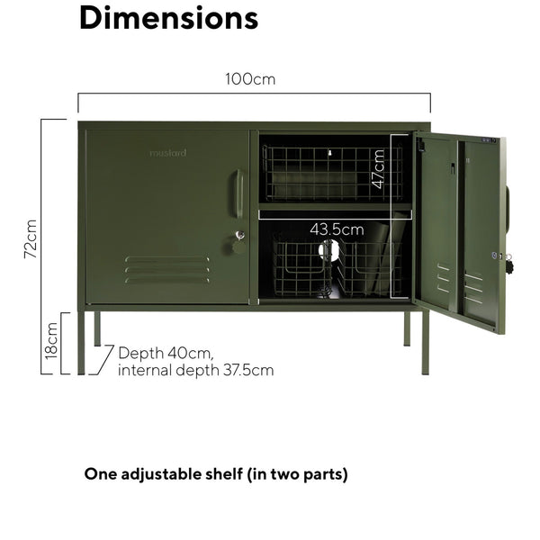 The Lowdown Double Door Locker Cabinet (Olive)
