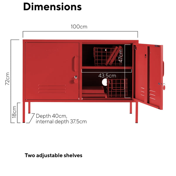 The Lowdown Double Door Locker Cabinet (Poppy)