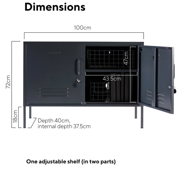 The Lowdown Double Door Locker Cabinet (Slate)