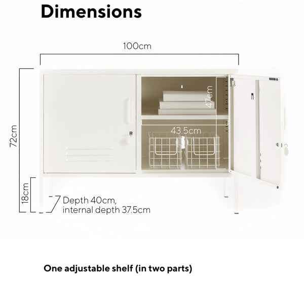 The Lowdown Double Door Locker Cabinet (Chalk)
