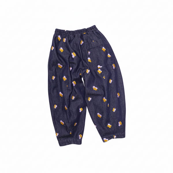 Manu Embroidered Denim Barrel Leg Trousers