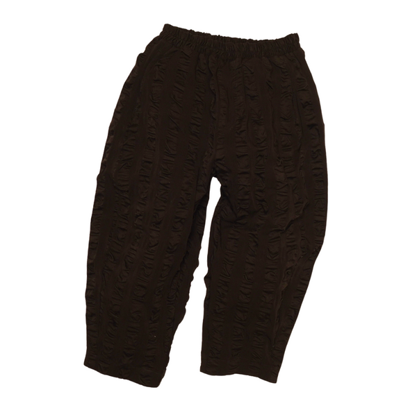 Manu Balloon Seersucker Trousers (Black)