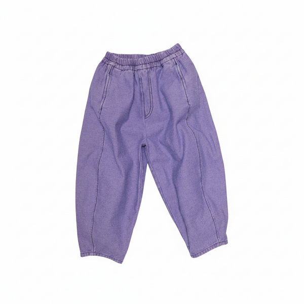 Manu Overdye Denim Barrel Leg Trousers (Lilac)