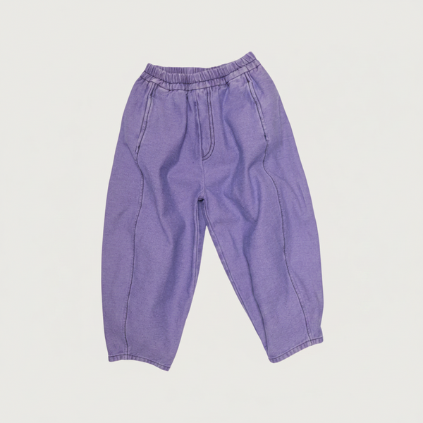 Manu Overdye Denim Barrel Leg Trousers (Lilac)