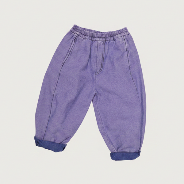 Manu Overdye Denim Barrel Leg Trousers (Lilac)
