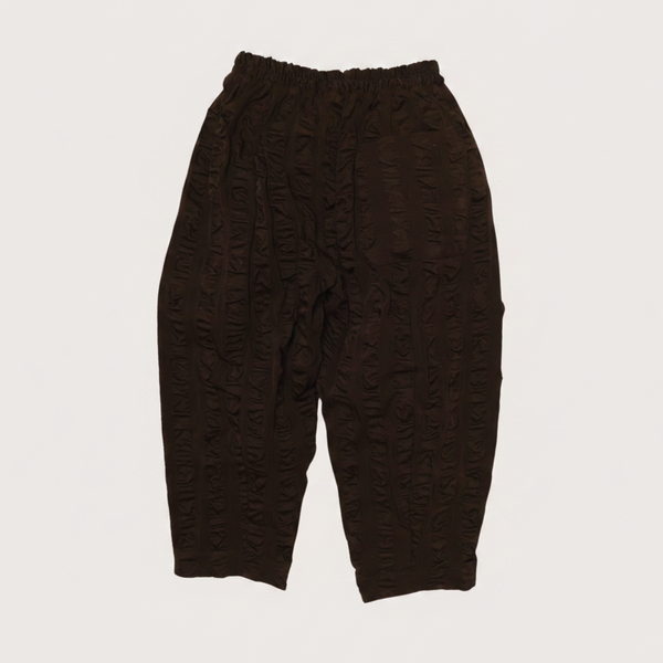 Manu Balloon Seersucker Trousers (Black)