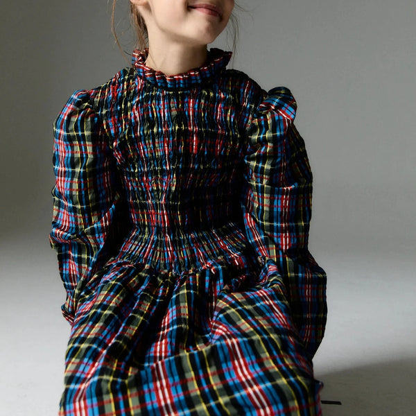 Mars Ruffle Collared Tartan Dress