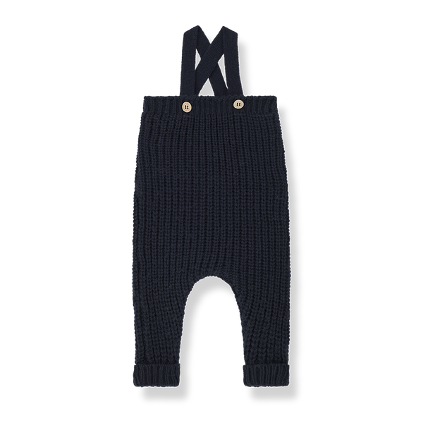 Maud Knitted Leggings with Braces (Navy)