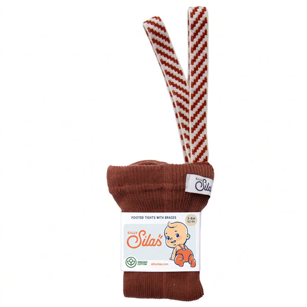 Silly Silas Festive Tights with Braces (Cinnamon)
