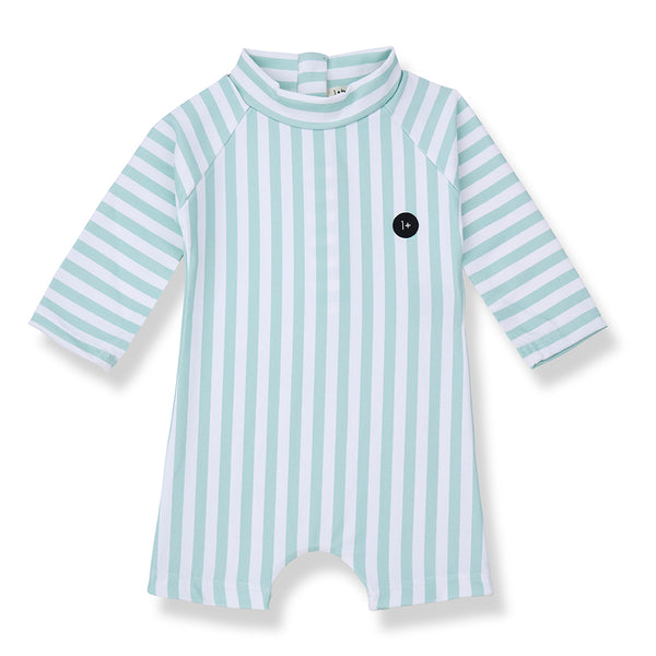 Migjorn Striped Long Sleeve Swim Jumpsuit (Green)