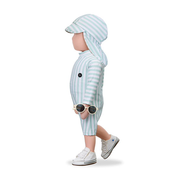 Migjorn Striped Long Sleeve Swim Jumpsuit (Green)