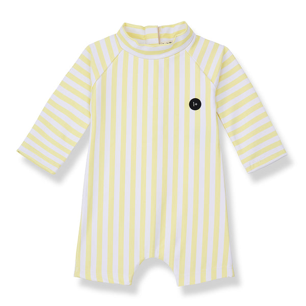 Migjorn Striped Long Sleeve Swim Jumpsuit (Lemon)