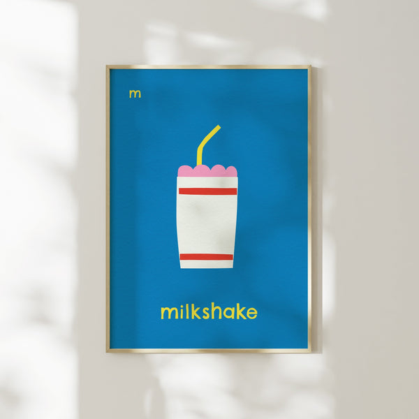 M for Milkshake- Alphabet Art Print
