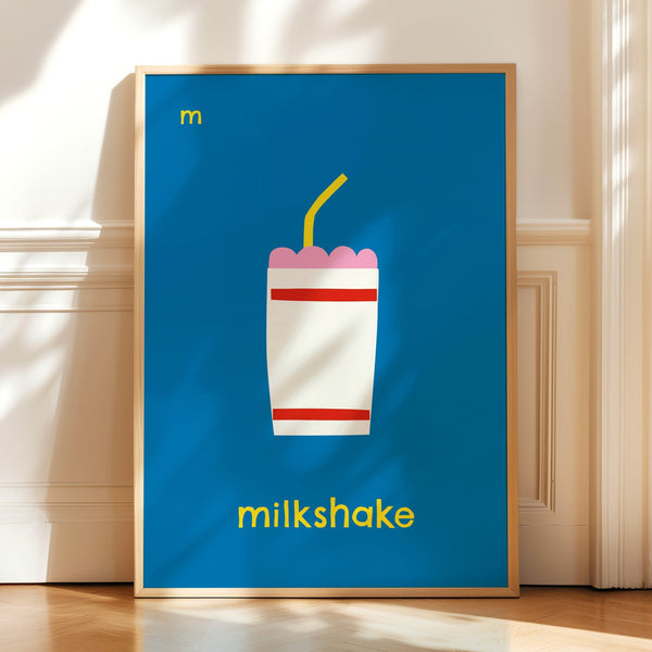 M for Milkshake- Alphabet Art Print