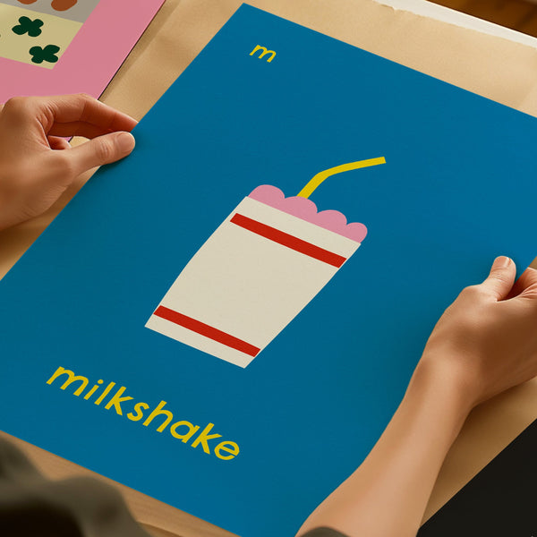 M for Milkshake- Alphabet Art Print