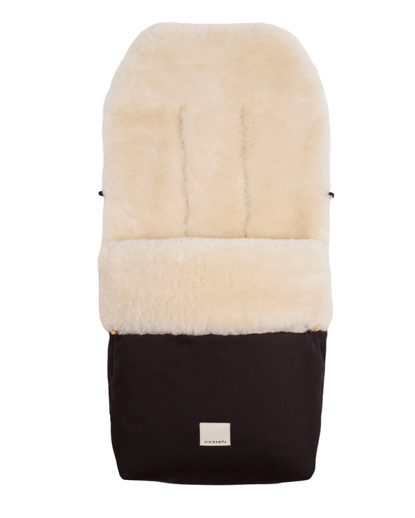 Sheepskin Universal Fixed Harness Buggy Puffmuff (Noir + Milk)