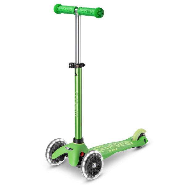 Mini Micro Deluxe Scooter with 3 LED Wheels (Green)