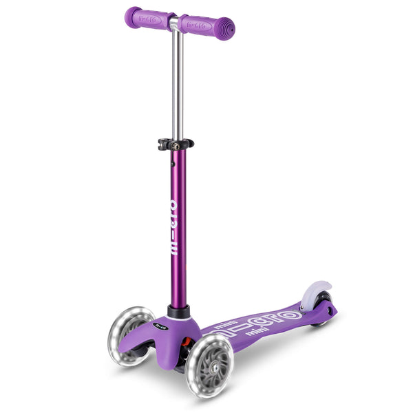 Mini Micro Deluxe Scooter with 3 LED Wheels (Purple)