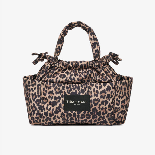 Mini Luna Drawstring Stroller Bag (Leopard Print)