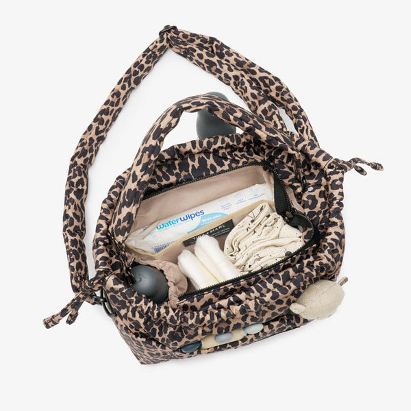 Mini Luna Drawstring Stroller Bag (Leopard Print)