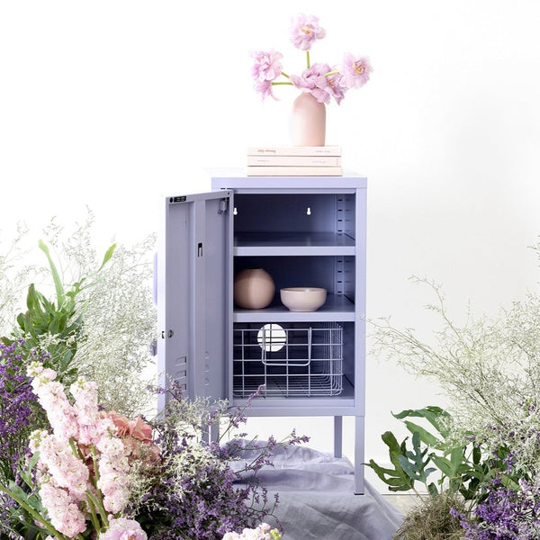 The Shorty Single Door Locker Cabinet (Lilac) (Opens to Left)
