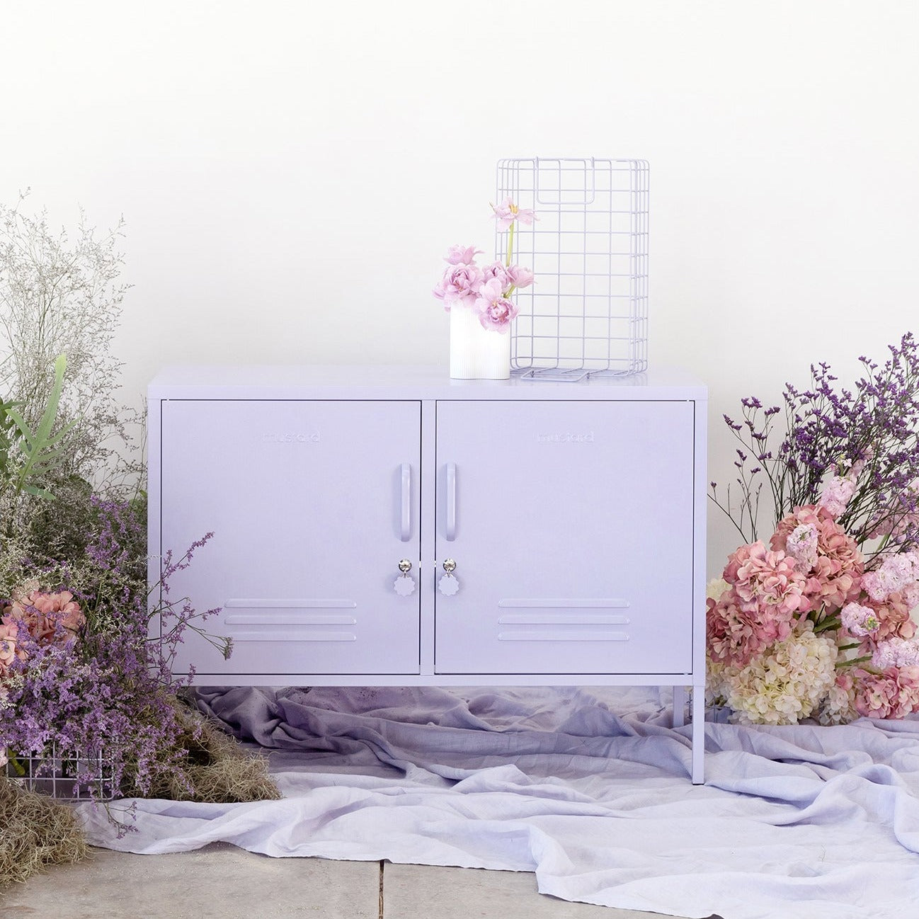 The Lowdown Double Door Locker Cabinet Lilac - Mustard Made