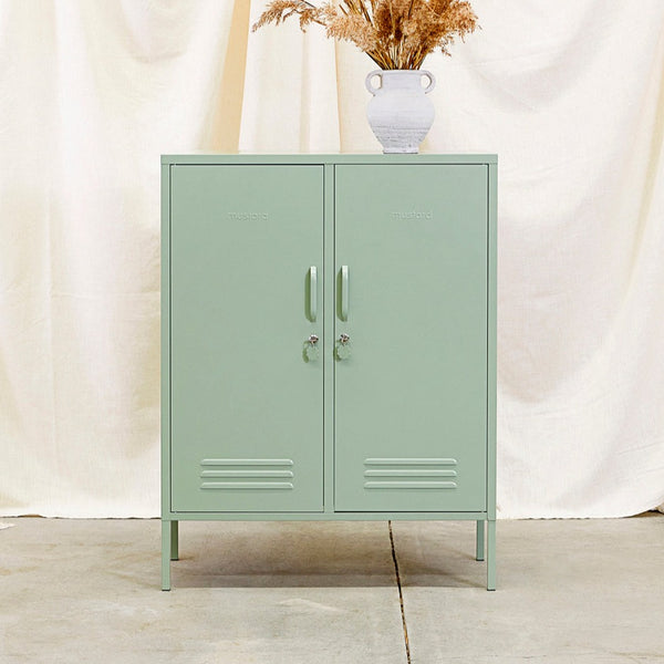 The Midi Double Door Locker Cabinet (Sage)