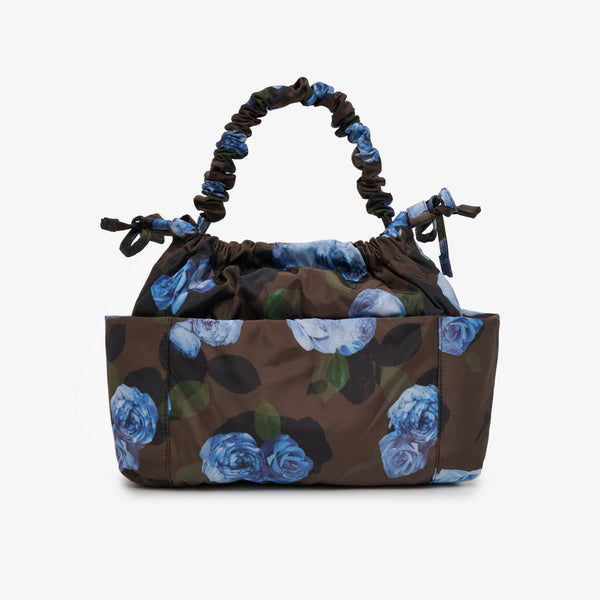 Mini Luna Drawstring Stroller Bag (Brown Floral Print)