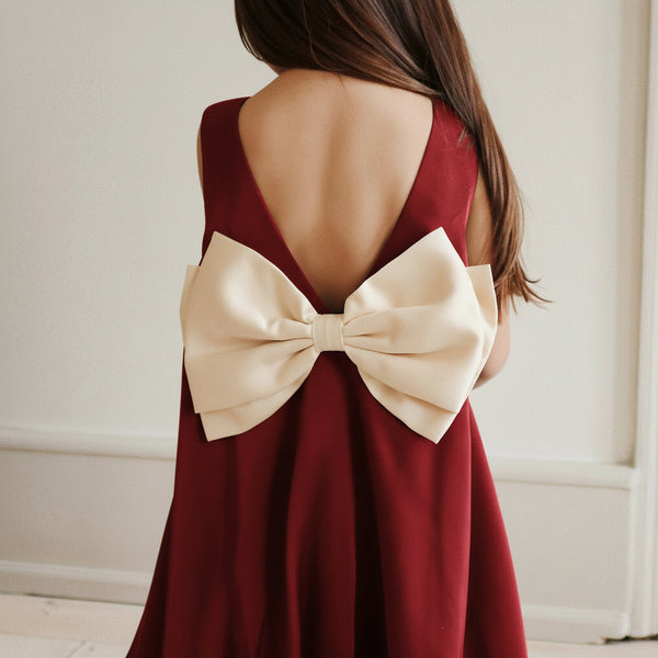 Sheena Dress with Bow (Sangria)