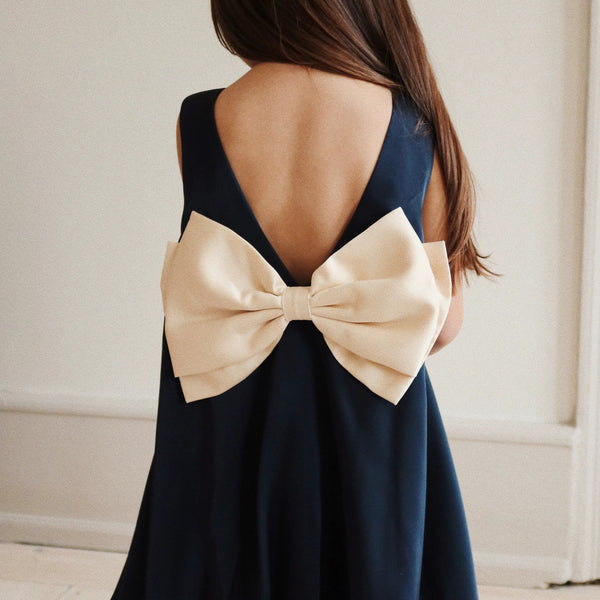 Sheena Dress with Bow (Navy)