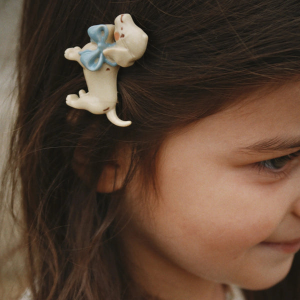 Puppy 2 Pack Hair Clips (Creme Brulee)
