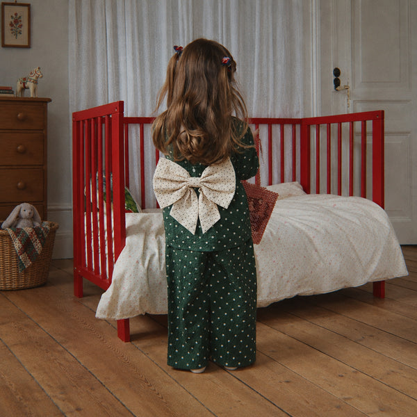Elin Polkadot Straight Leg Cotton Seersucker Trousers (Dot Marseille)