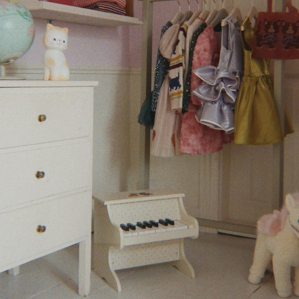 Teddy Bear Print Wooden Toy Piano