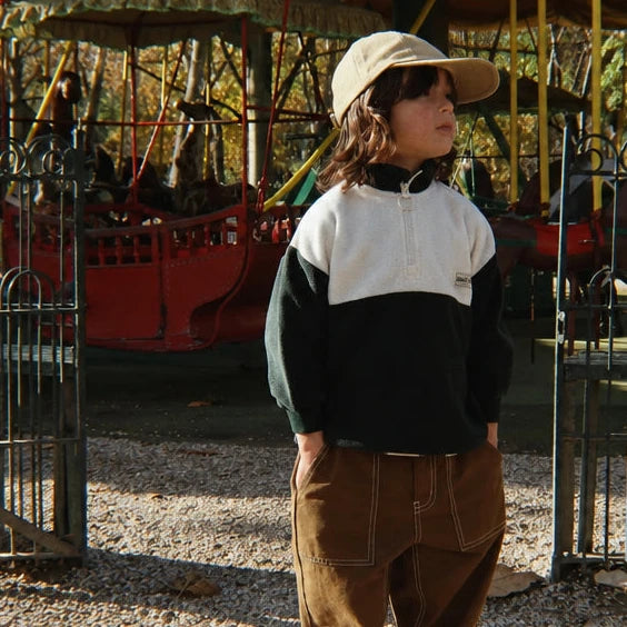 Tavi Half Zip Fleeced Sweatshirt (Scarab)